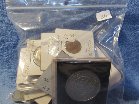 BAG OF MISC. COINS & MEDALS
