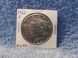 1922S PEACE DOLLAR AU