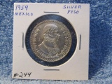 1959 MEXICO SILVER PESO UNC