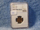 1942 LINCOLN CENT NGC MS67 RED