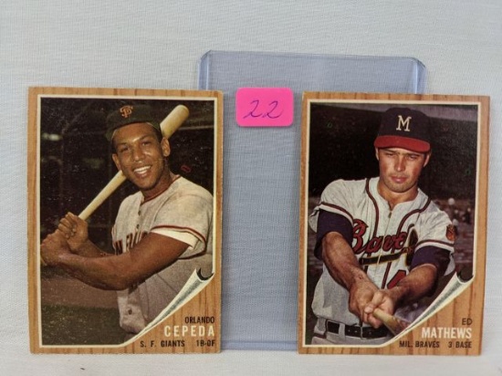 Eddie Mathews & Orlando Cepeda 1962 Topps