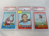 1971 Topps football Rookie lot, PSA, all NM7: Taylor, Anderson, Sanders