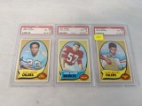 1970 Topps Rookie football lot, PSA : Bethea, Huard, LeVias ( all NM-MT)