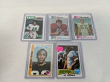 Topps football Rookie lot of 5: Theismann, Stallworth, Kuechenberg, Dierdorf, Cunningham, VG+-NM