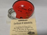 Leroy Kelly signed Browns mini-helmet w/inscription, Tracer Code