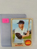 Mickey Mantle 1968 Topps, 2 slight creases - wax on front