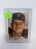 Don Drysdale, Rookie card, 1957, Topps, appears to have printing dots, otherwise VG