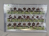 1964 Cleveland Browns championship color signed print w/27 players with Jim Brown and other HOF, Tra