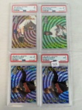 (4) 1997 Metal Universe Magnetic Field PSA Graded Baseball Cards - Bagwell, Bonds & (2) Alomar