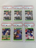(6) 1992 Donruss Rookies PSA Graded Baseball Cards - Wakefield, Kent, Ramirez & Martinez