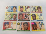 1955 Topps baseball lot of 9 different cards