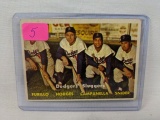 1957 Topps baseball card #400:  Snider, Furillo, Hodges, Campanella