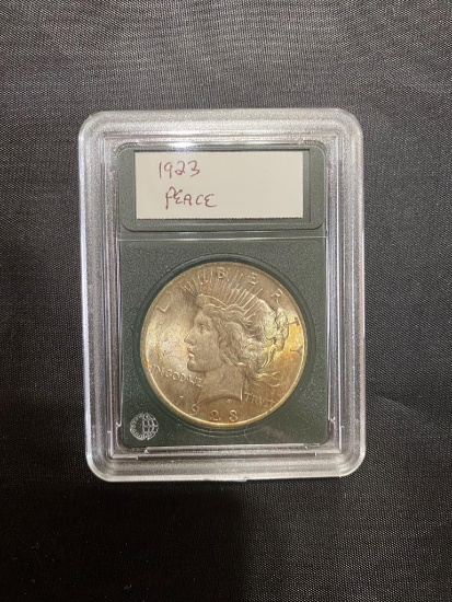 1923 Peace Silver Dollar, in holder