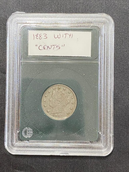 1883 Liberty Nickel, WITH "CENTS" in case