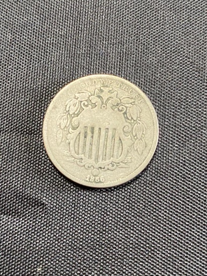 1866 Circulated Shield Nickel