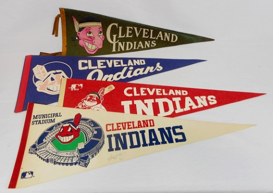 Cleveland Indians Older Pennant Lot of 4