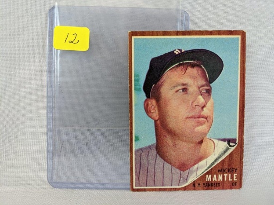1962 Mickey Mantle Topps card, VG-VG+