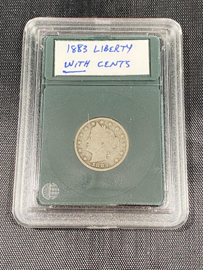 1883 Liberty Nickel WITH CENTS, type 2 in snap case