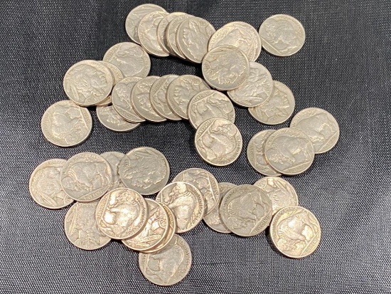 40- Buffalo Nickels, 20- 1936 and 20- 1937
