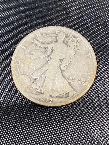 1917 Walking Liberty 90% Silver Half Dollar