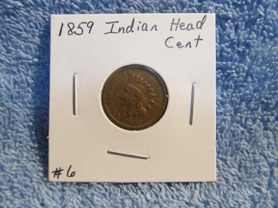 1859 INDIAN HEAD CENT (NICE FIRST YEAR COIN) VF