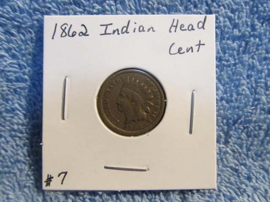 1862 INDIAN HEAD CENT VF+