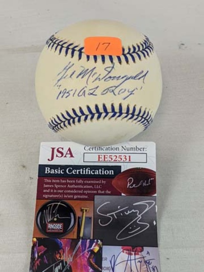 Gil McDougall signed Yankee ball MLB stat, JSA