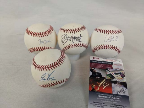 4 signed pitchers baseballs (Indians)