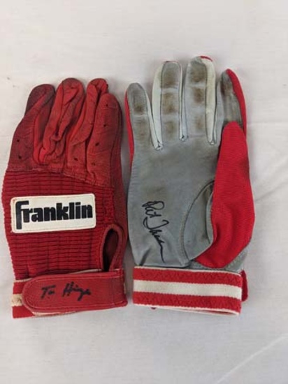1973 Pat Tabler &Tommy Hinzo game-used signed batting gloves