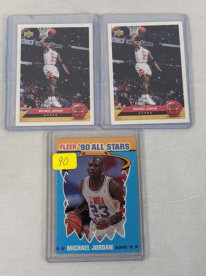 Michael Jordan  1990 All-Star card & McDonalds  1992 P5 cards (2)