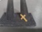 Gold Cross, back is marked Black Hills Gold J Co. 10K 12K, weighs .97 grams total