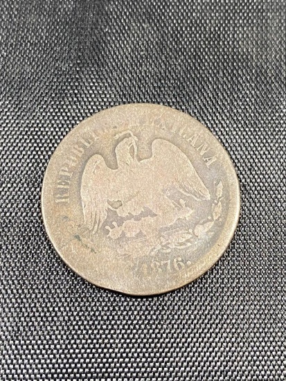 1876 Mexico 50 Centavos, .903 silver