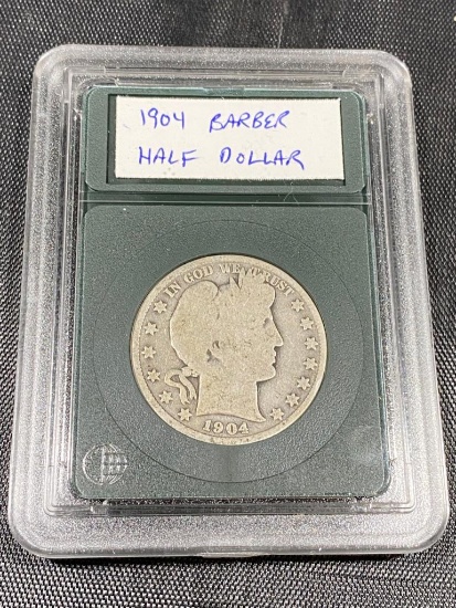 1904 Barber Half Dollar in snap case