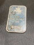 One Troy Ounce .999 pure silver