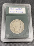 1904 Barber Half Dollar in snap case