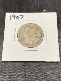1907 Barber Quarter Dollar