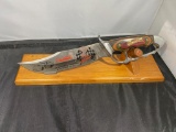 Dale Earnhardt Display Knife, blade is approx 8 inches long, stand included, great display piece