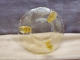 Yellow Depression glass 3 footed candy dish