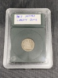 1857 Seated Liberty Dime, in snap case