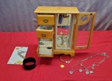 Jewelry Box with assorted costume jewelry
