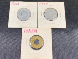 Lot of 3 Vintage Tokens