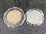 1962 and 1963 90% Silver Franklin Half Dollars