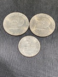2- BiCentennial Eisenhower Dollars and 1- BiCentennial Half dollar