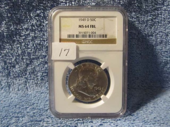 1949D FRANKLIN HALF NGC MS64 FBL