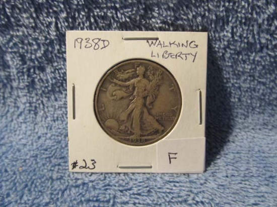 1938D WALKING LIBERTY HALF F