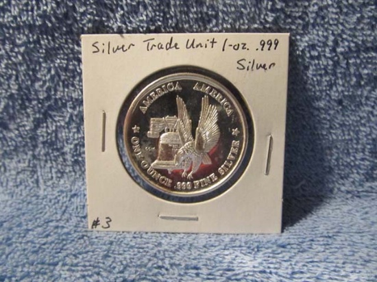 SILVER TRADE UNIT 1-OZ. .999 SILVER ROUND