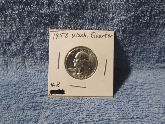 1958 WASHINGTON QUARTER BU