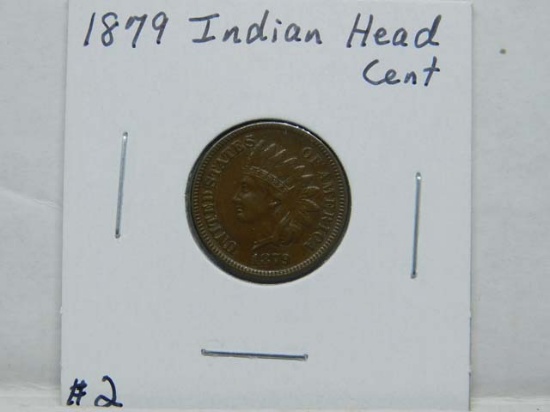 1879 INDIAN HEAD CENT (SEMI KEY) AU