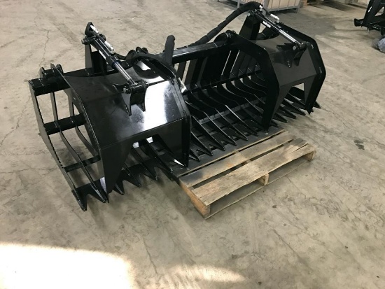 66" Skid Steer Rock & Brush Grapple