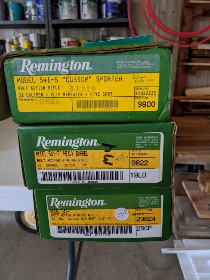(3) Remington Model 541 Boxes- .22 Cal